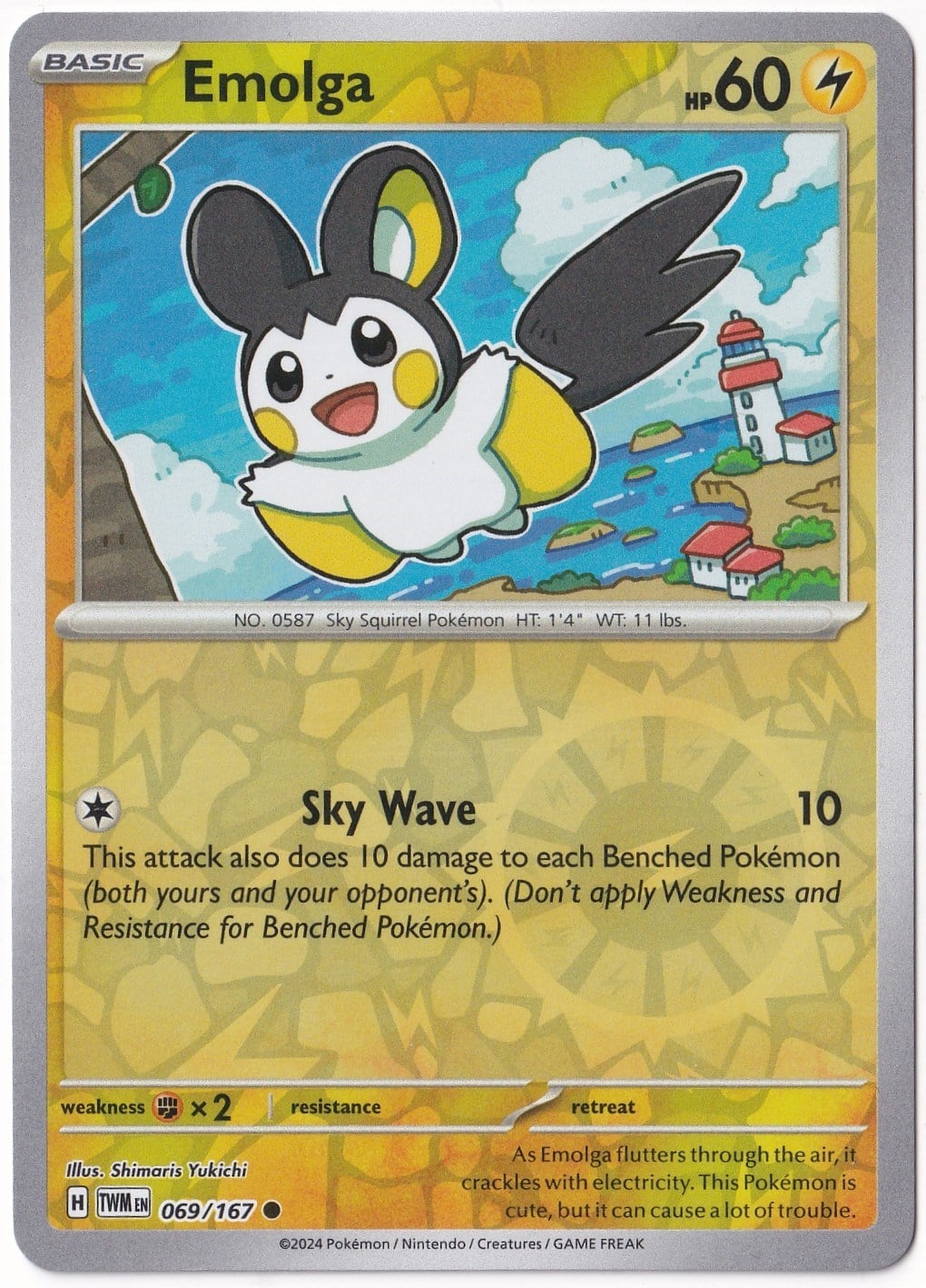Twilight MasqueradeEmolga [Reverse Holo] 069/167 - Twilight Masquerade - Pokemon Kartı (Mint)