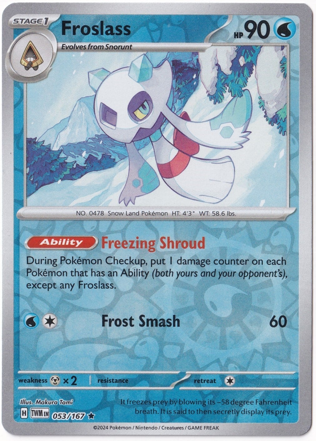 Twilight MasqueradeFroslass [Reverse Holo] 053/167 - Twilight Masquerade - Pokemon Kartı (Mint)
