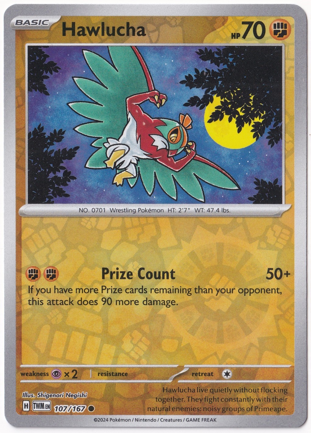 Twilight MasqueradeHawlucha [Reverse Holo] 107/167 - Twilight Masquerade - Pokemon Kartı (Mint)