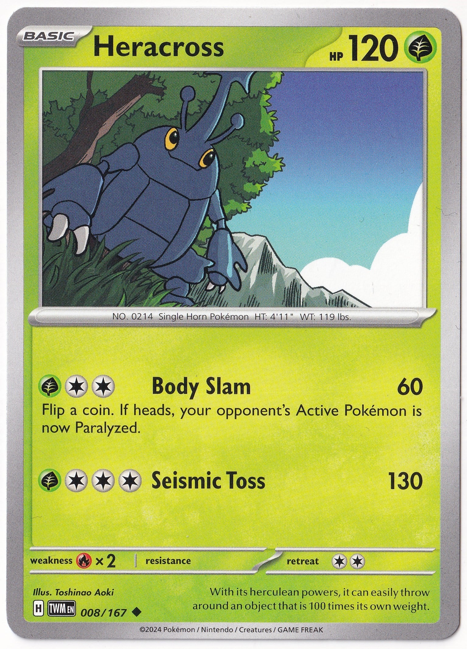 Twilight MasqueradeHeracross #8 Pokemon Twilight Masquerade Pokemon Oyun Kartı