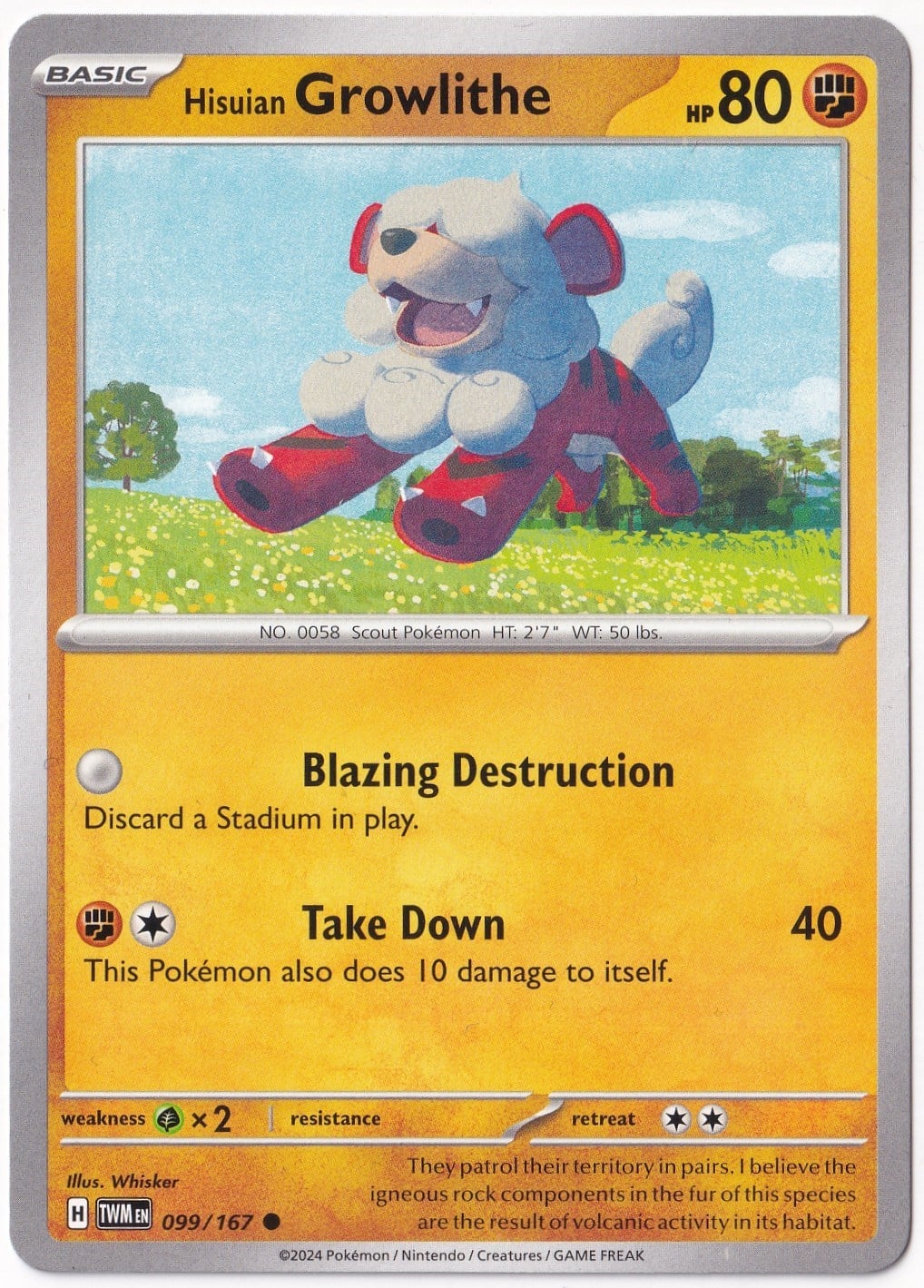 Twilight MasqueradeHisuian Growlithe 099/167 - Twilight Masquerade - Pokemon Kartı (Mint)