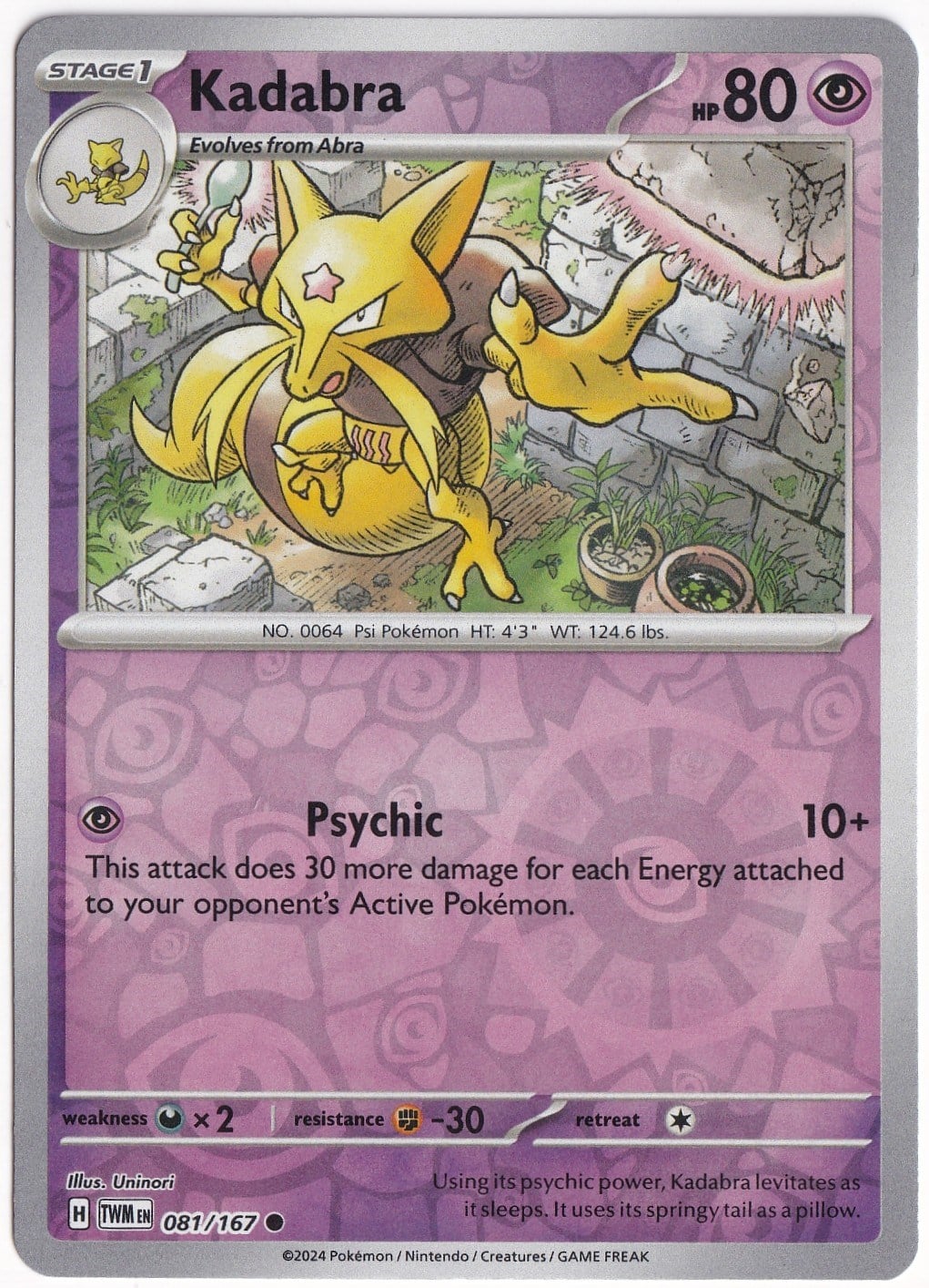 Twilight MasqueradeKadabra [Reverse Holo] 081/167 - Twilight Masquerade - Pokemon Kartı (Mint)