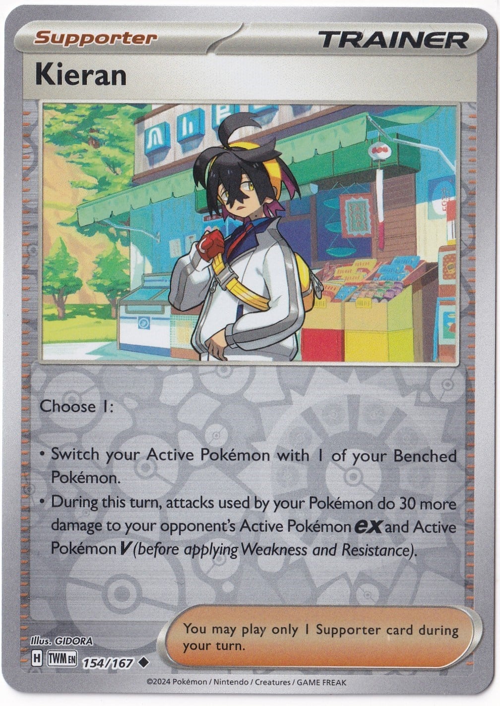 Twilight MasqueradeKieran [Reverse Holo] 154/167 - Twilight Masquerade - Pokemon Kartı (Mint)