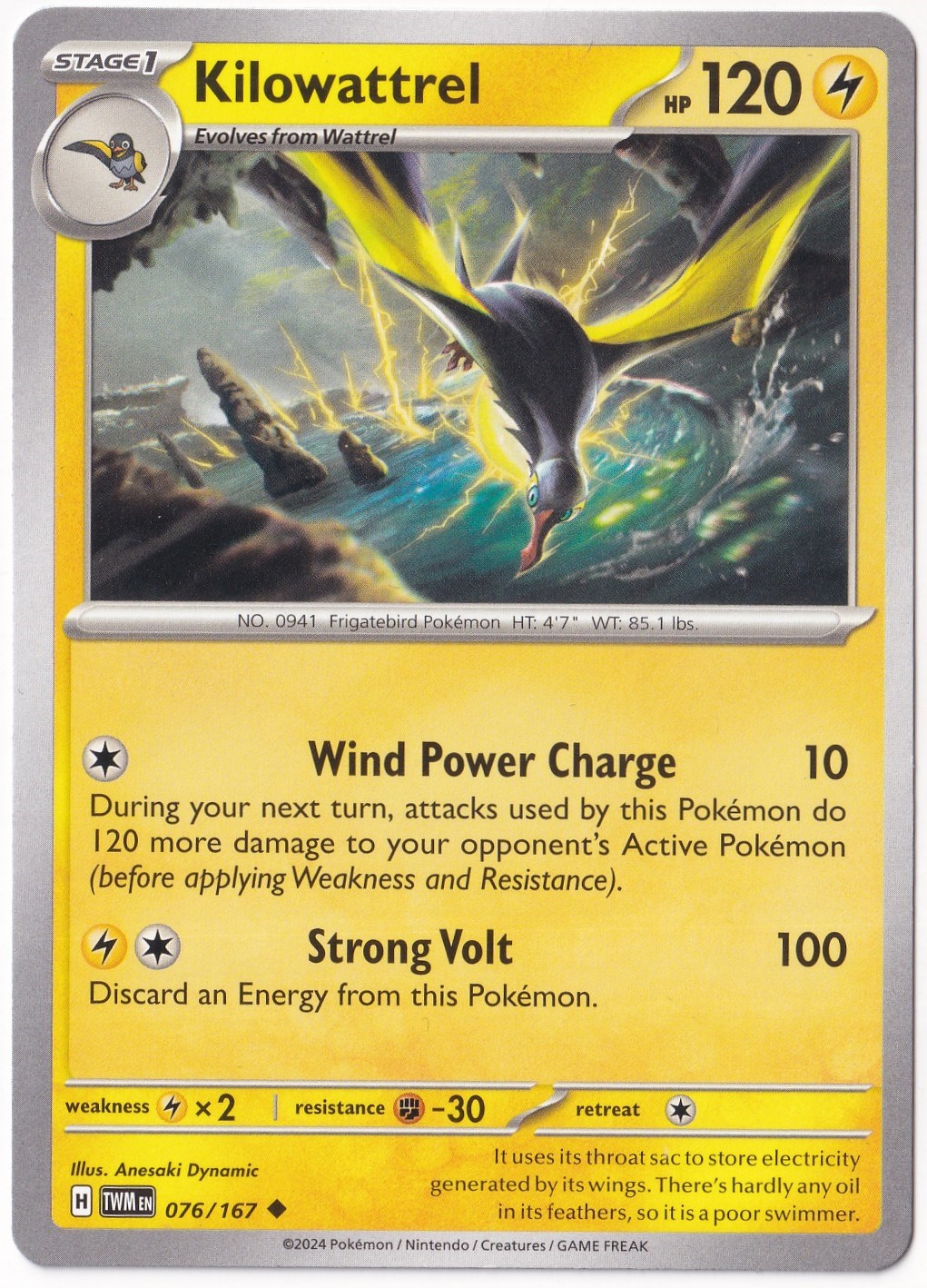 Twilight MasqueradeKilowattrel 076/167 - Twilight Masquerade - Pokemon Kartı (Mint)