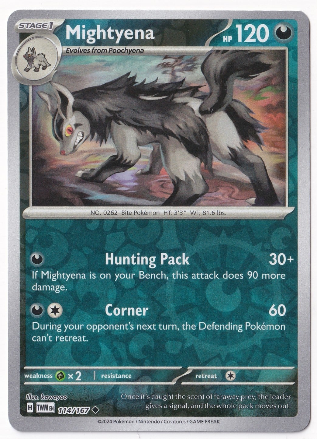 Twilight MasqueradeMightyena [Reverse Holo] 114/167 - Twilight Masquerade - Pokemon Kartı (Mint)