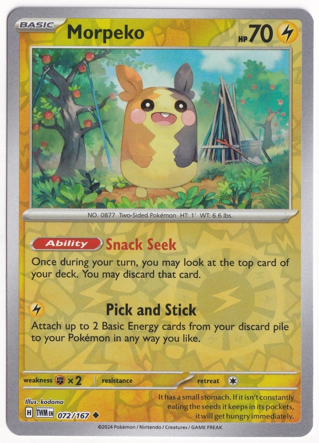 Twilight MasqueradeMorpeko [Reverse Holo] 072/167 - Twilight Masquerade - Pokemon Kartı (Mint)