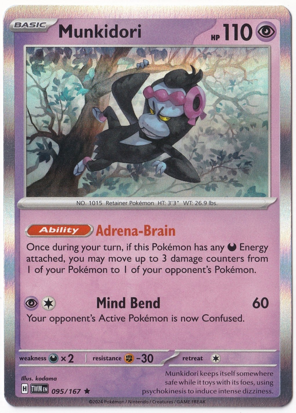 Twilight MasqueradeMunkidori [Holo] 095/167 - Twilight Masquerade - Pokemon Kartı (Mint)