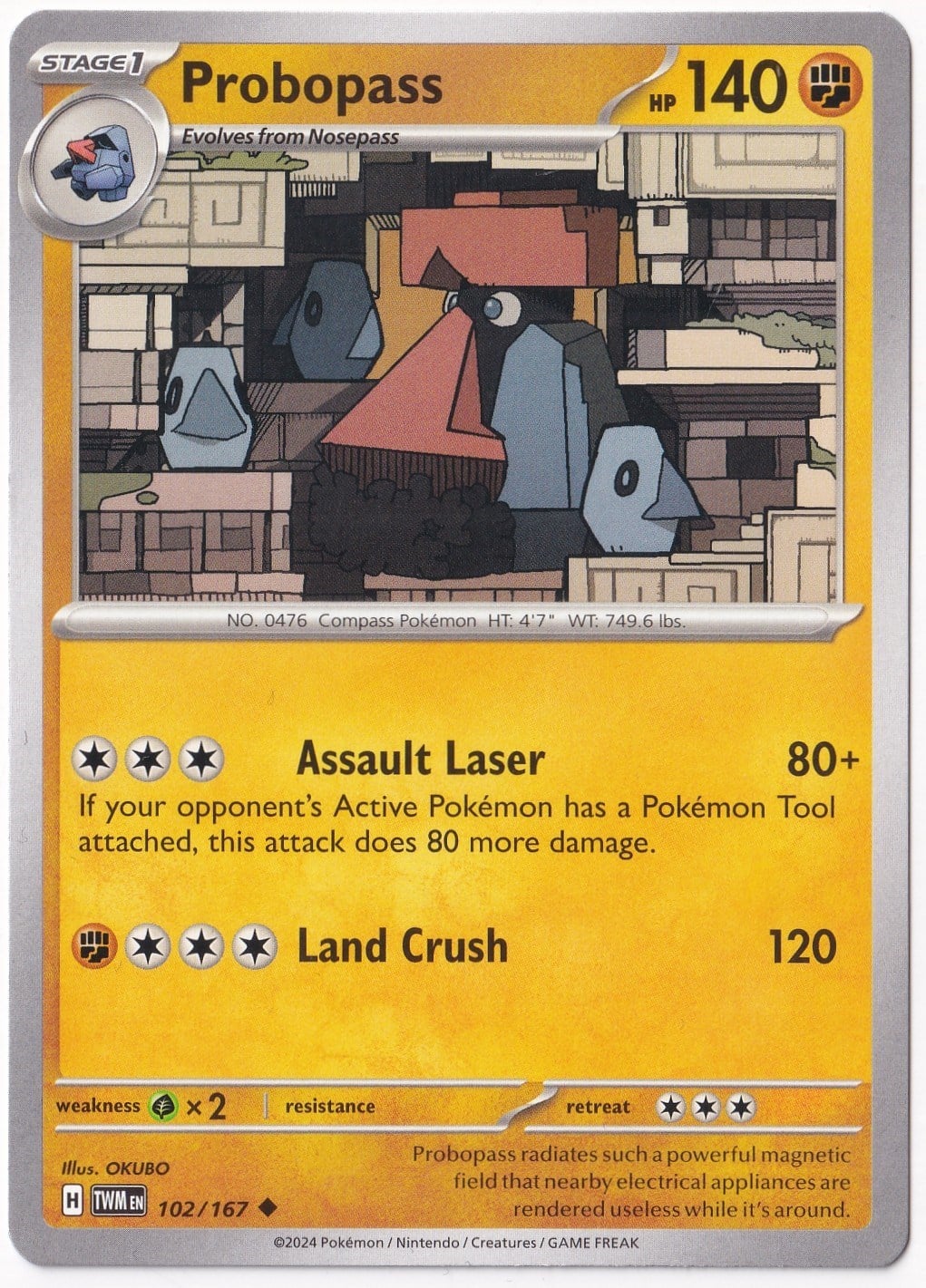 Twilight MasqueradeProbopass 102/167 - Twilight Masquerade - Pokemon Kartı (Mint)