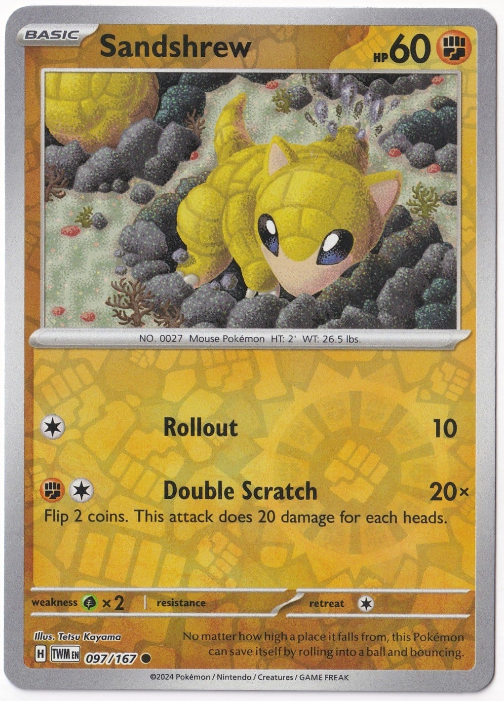 Twilight MasqueradeSandshrew [Reverse Holo] 097/167 - Twilight Masquerade - Pokemon Kartı (Mint)