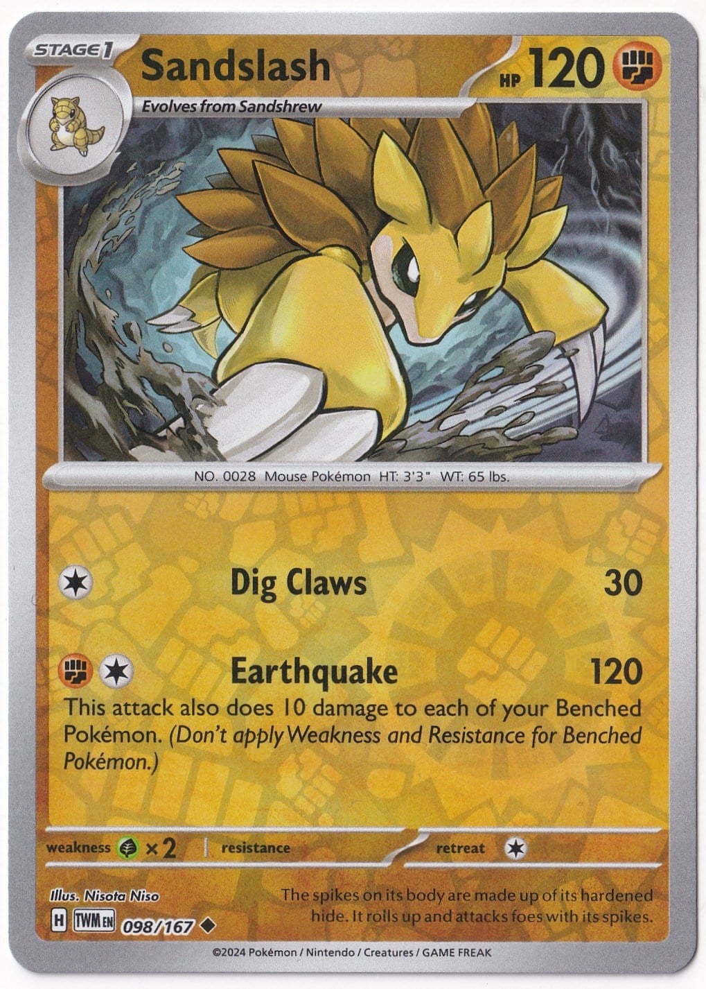 Twilight MasqueradeSandslash [Reverse Holo] 098/167 - Twilight Masquerade - Pokemon Kartı (Mint)