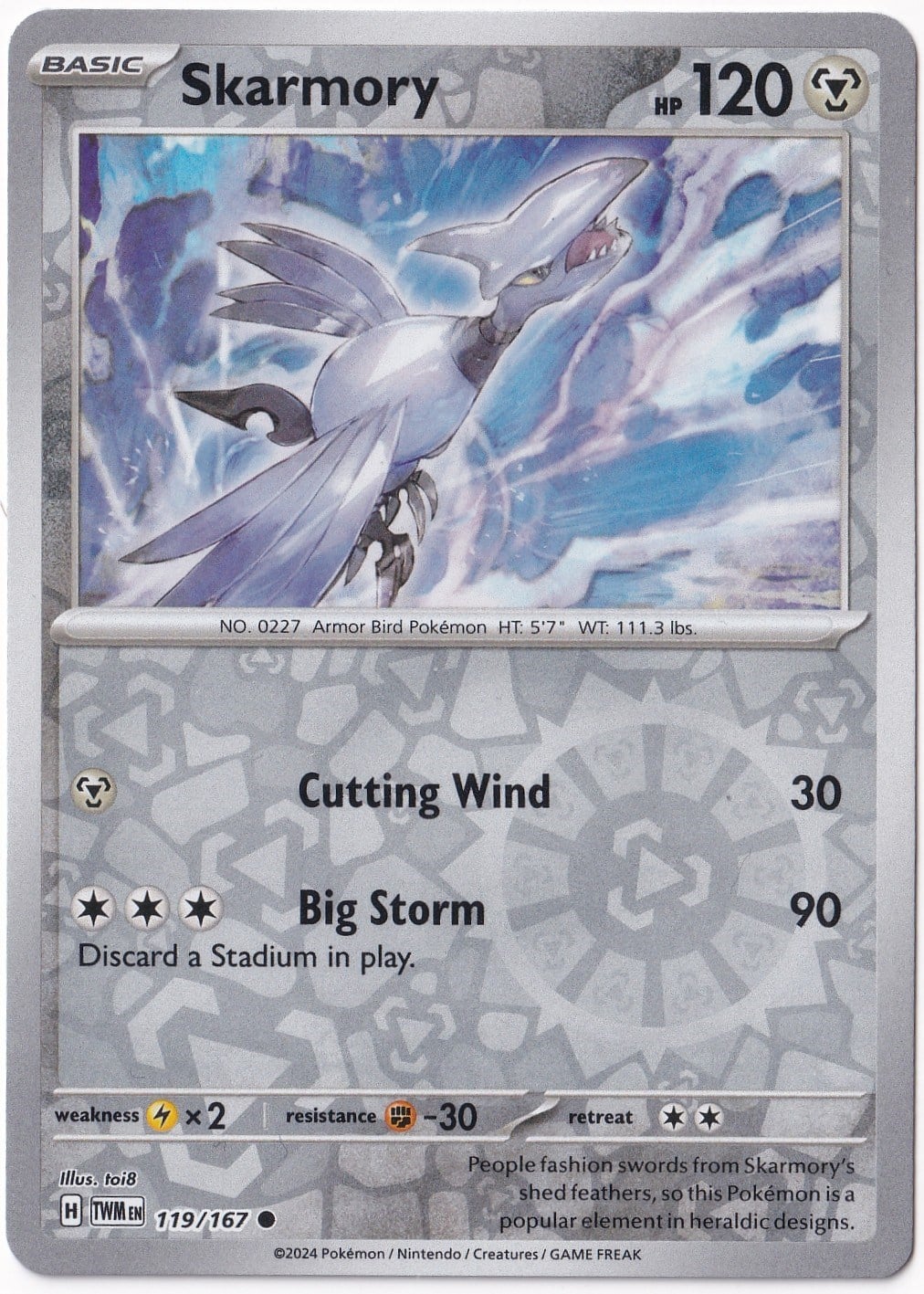 Twilight MasqueradeSkarmory [Reverse Holo] 119/167 - Twilight Masquerade - Pokemon Kartı (Mint)