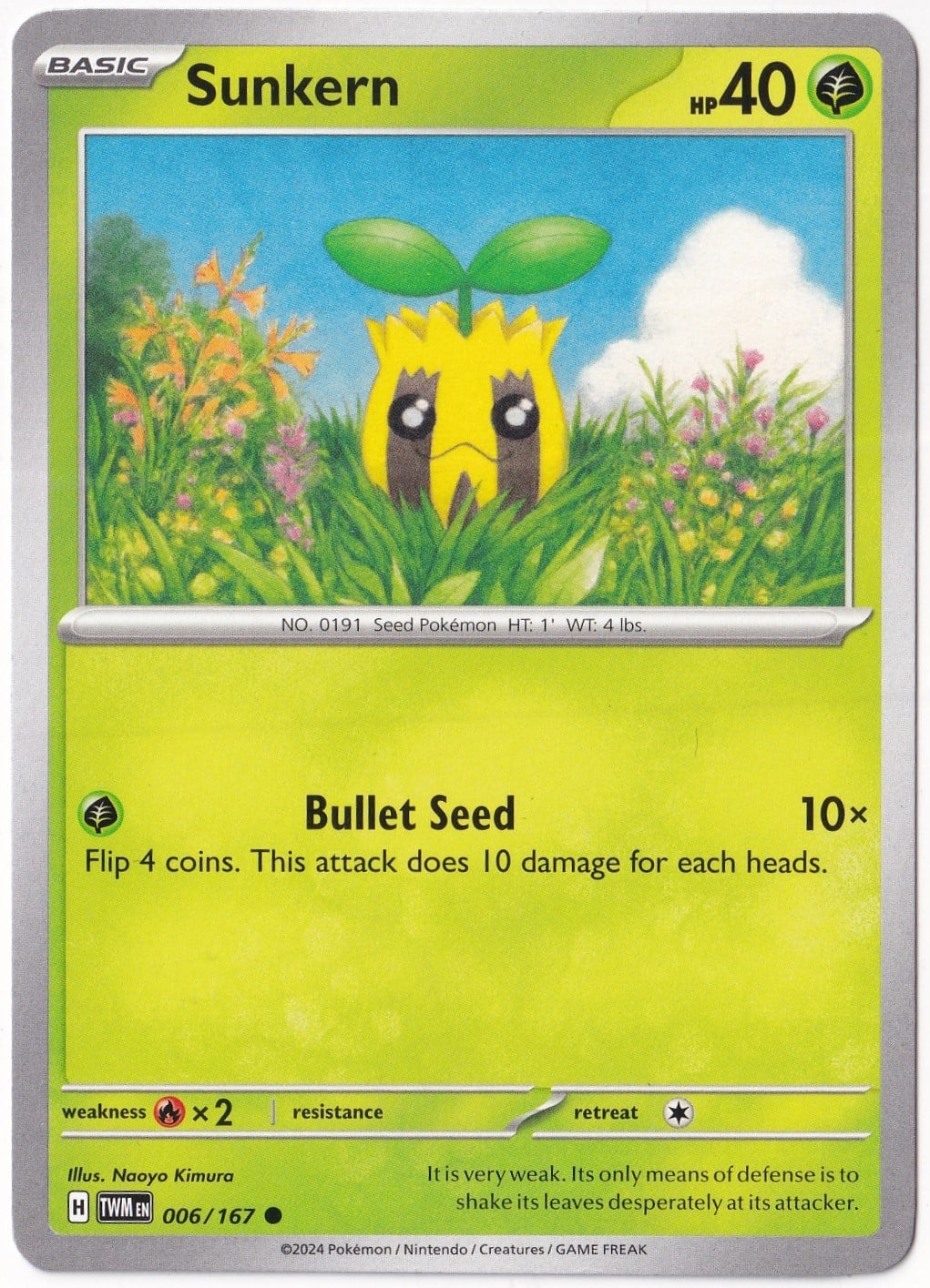 Twilight MasqueradeSunkern #6 Pokemon Twilight Masquerade Pokemon Oyun Kartı