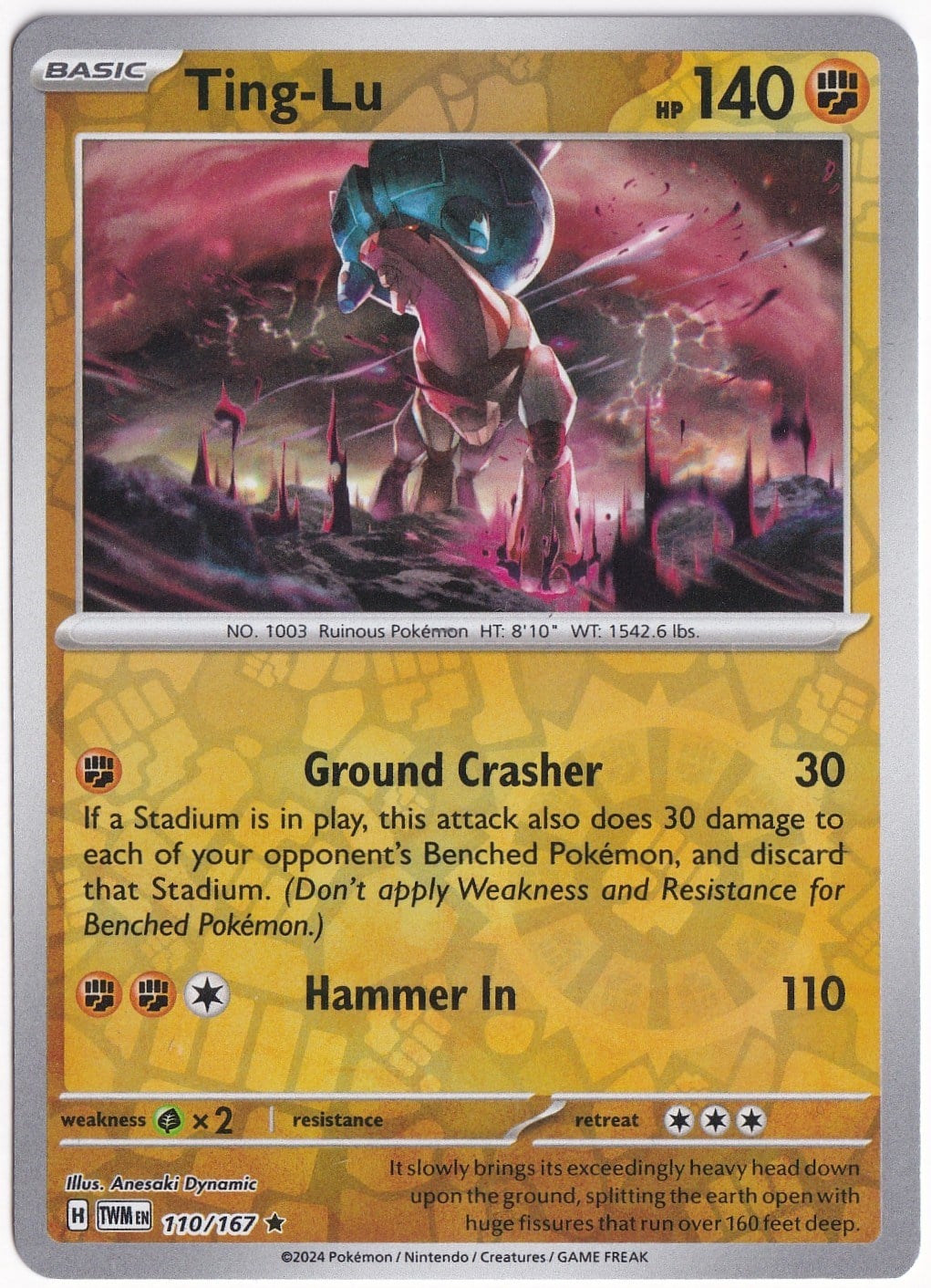 Twilight MasqueradeTing-Lu [Reverse Holo] 110/167 - Twilight Masquerade - Pokemon Kartı (Mint)