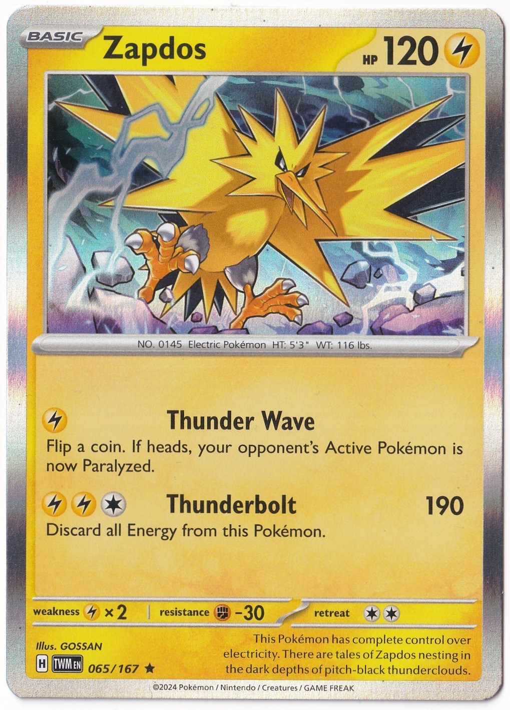 Twilight MasqueradeZapdos 065/167 - Twilight Masquerade - Pokemon Kartı (Mint)