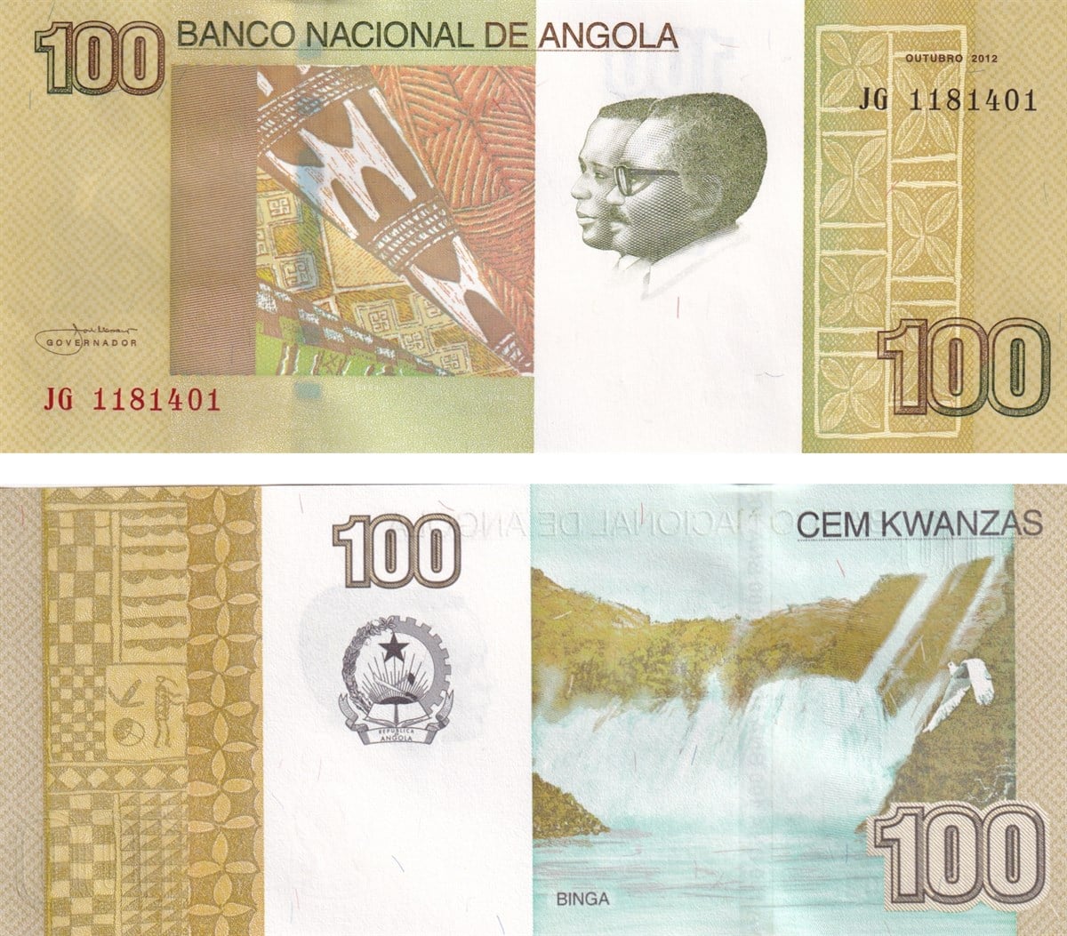 Foreign State BanknotesAngola, 10 Kwanza (2012) ÇİL Eski Yabancı Kağıt Para