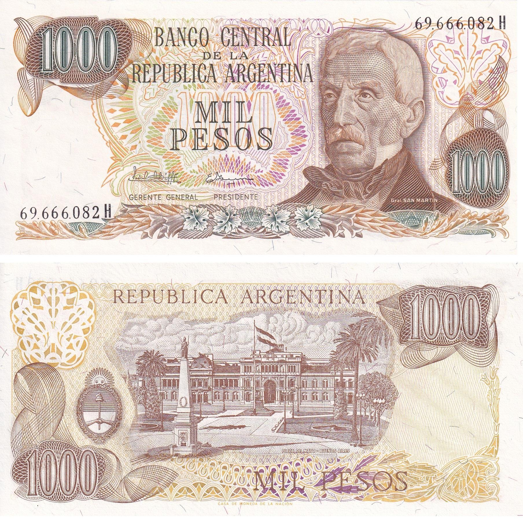 Foreign State BanknotesArjantin, 1.000 Peso (1981) ÇİL