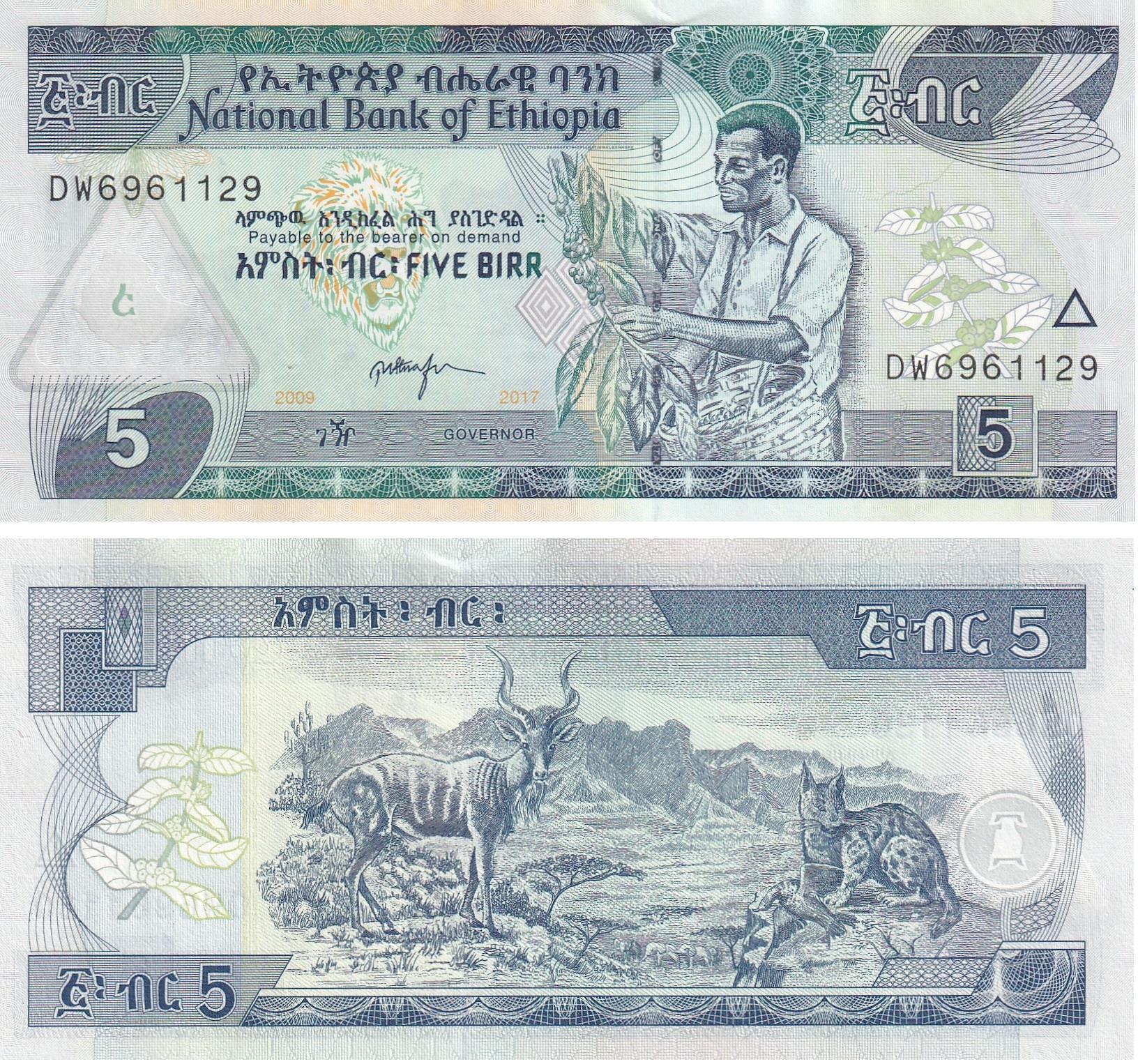 Foreign State BanknotesEtiyopya, 5 Birr (2017) ÇİL