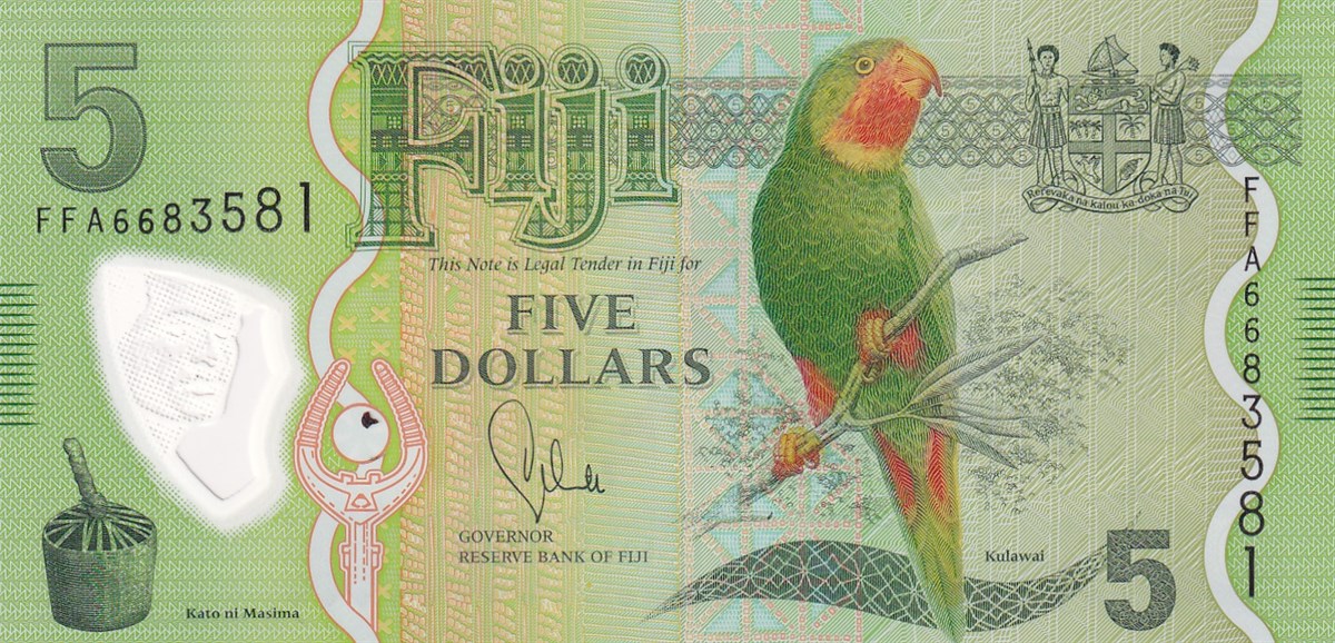 Foreign State BanknotesFiji, 5 Dolar (2013) Eski Yabancı Kağıt Para