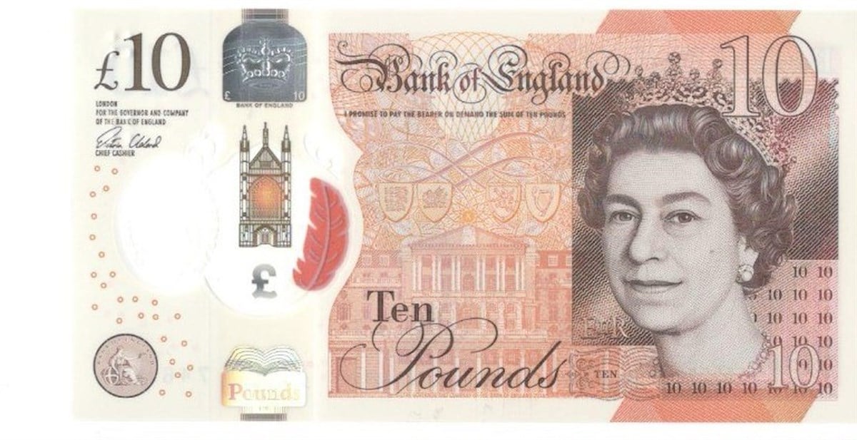 Yabancı Devletlerin Kağıt Paralarıİngiltere (Great Britain), 10 Pound (2016) Eski Yabancı Kağıt Para