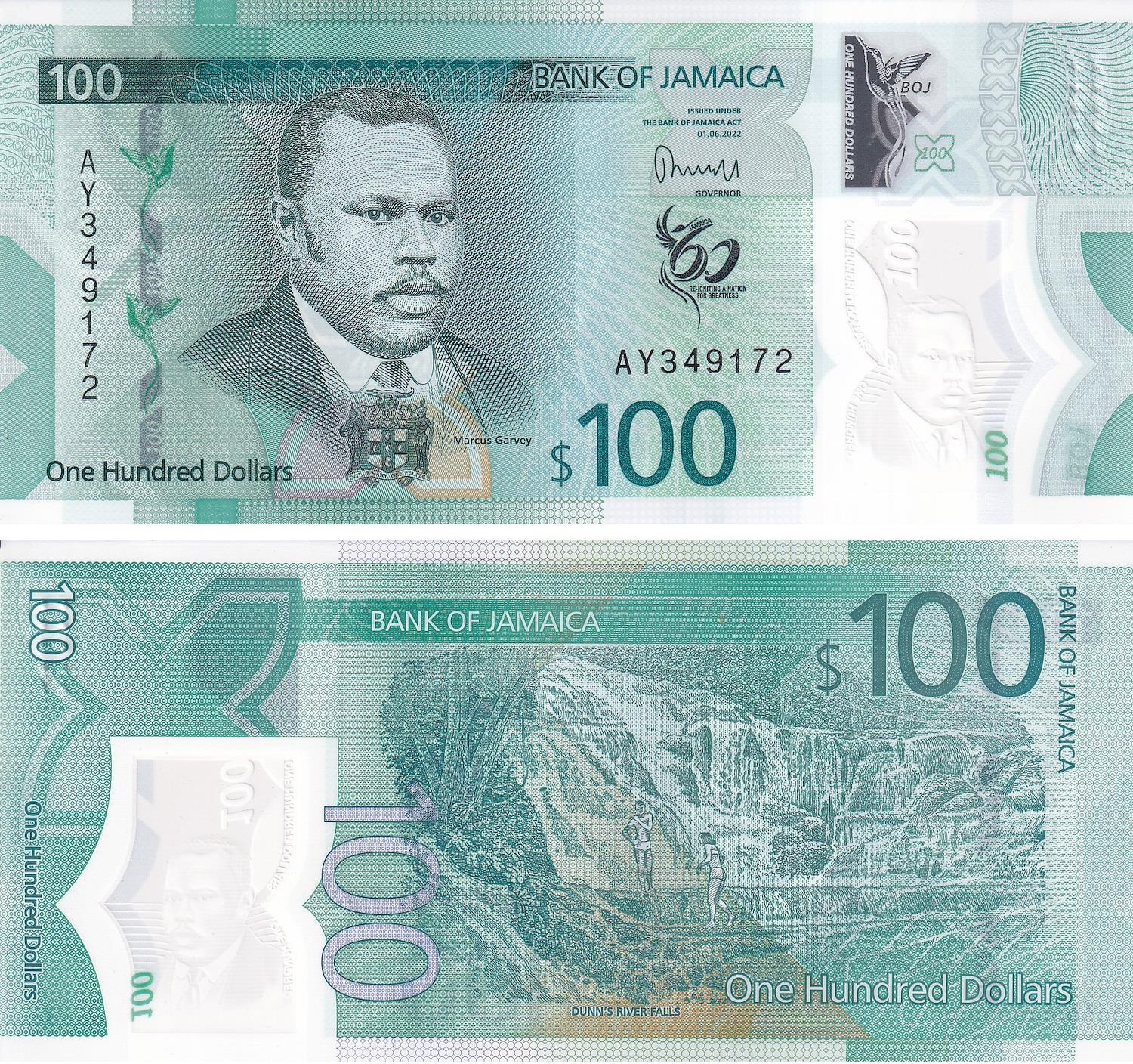 Foreign State BanknotesJamaika, 100 Dolar (2022) ÇİL