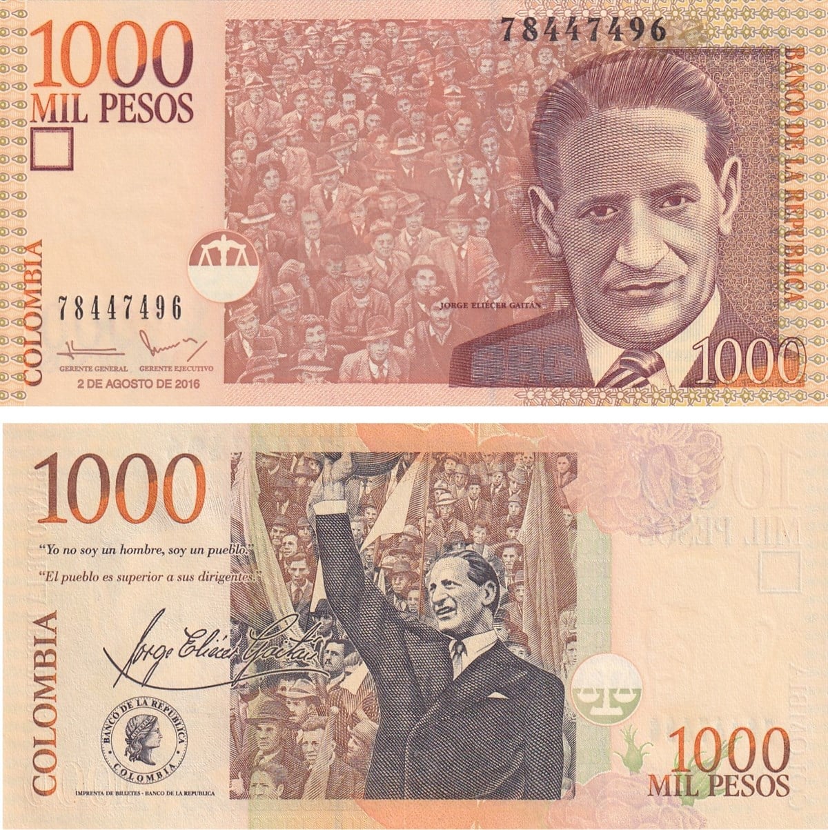 Foreign State BanknotesColombia, 1000 Pesos (2016) Old Foreign Banknotes