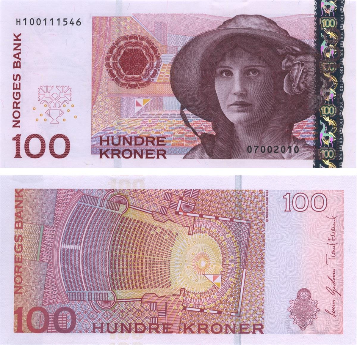 Norveç, 100 Kron (2014) ÇİL Eski Yabancı Kağıt Para | benimkoleksiyonum.com