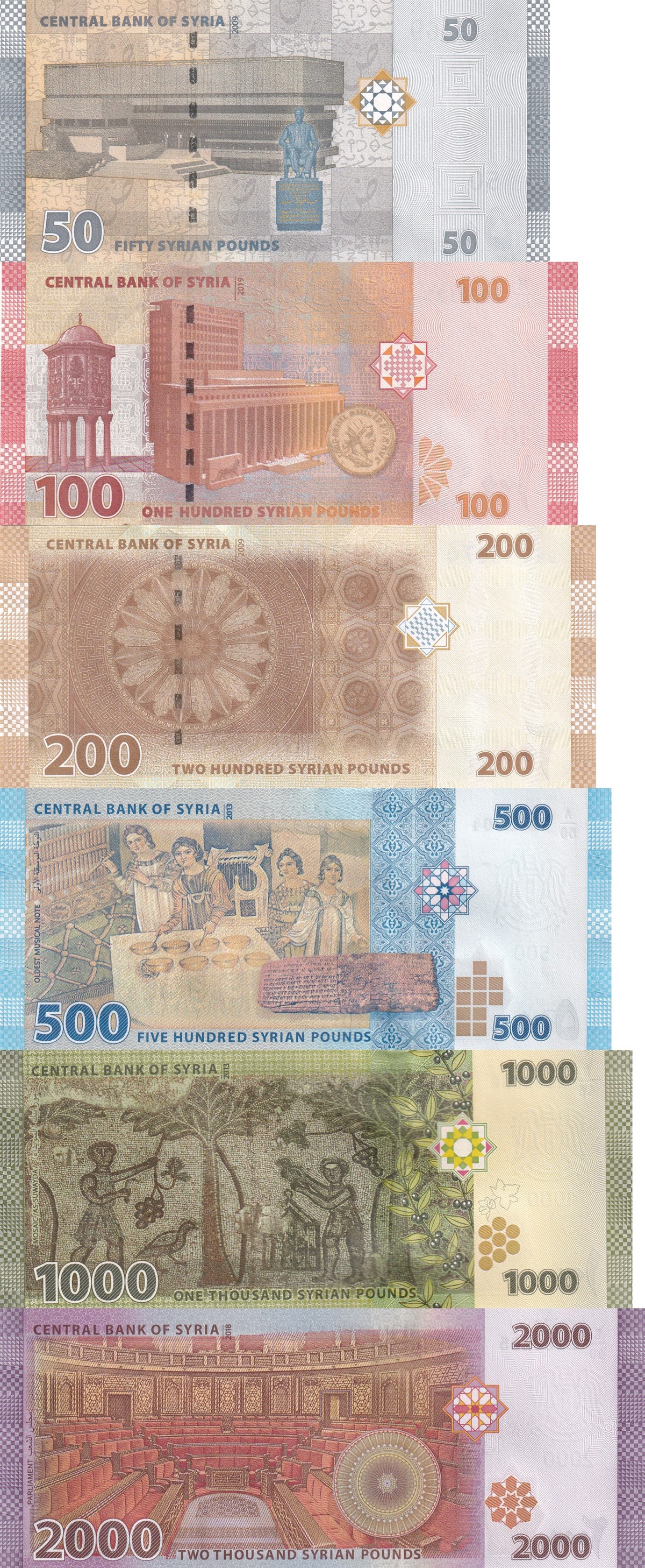 Suriye, 2009-2019 Eski Yabancı Kağıt Para Seti | benimkoleksiyonum.com