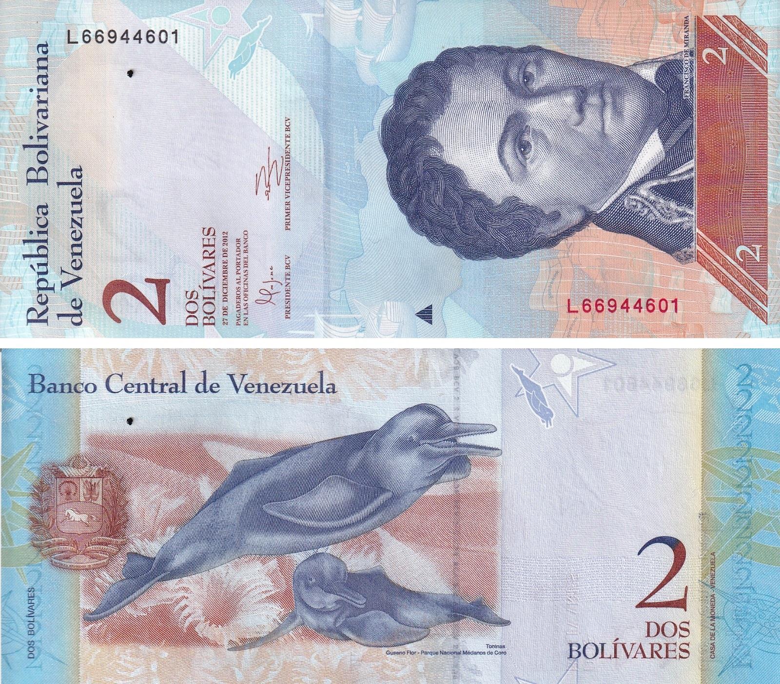 Foreign State BanknotesVenezuela, 2 Bolivar (2012) ÇİL Eski Yabancı Kağıt Para