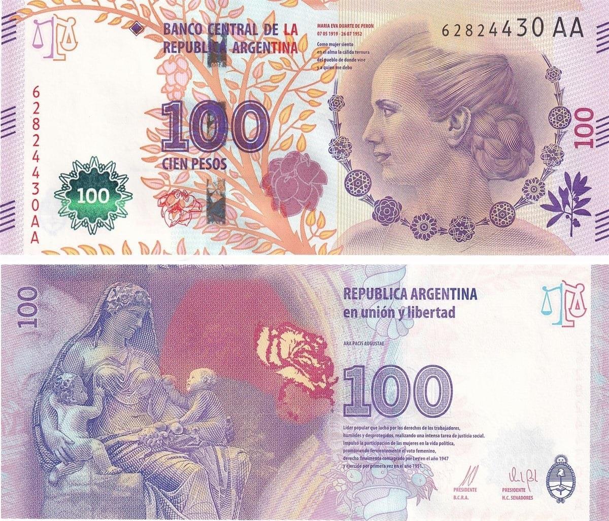 Foreign Paper MoneyArgentina, 100 Pesos (2016) Old Foreign Banknotes