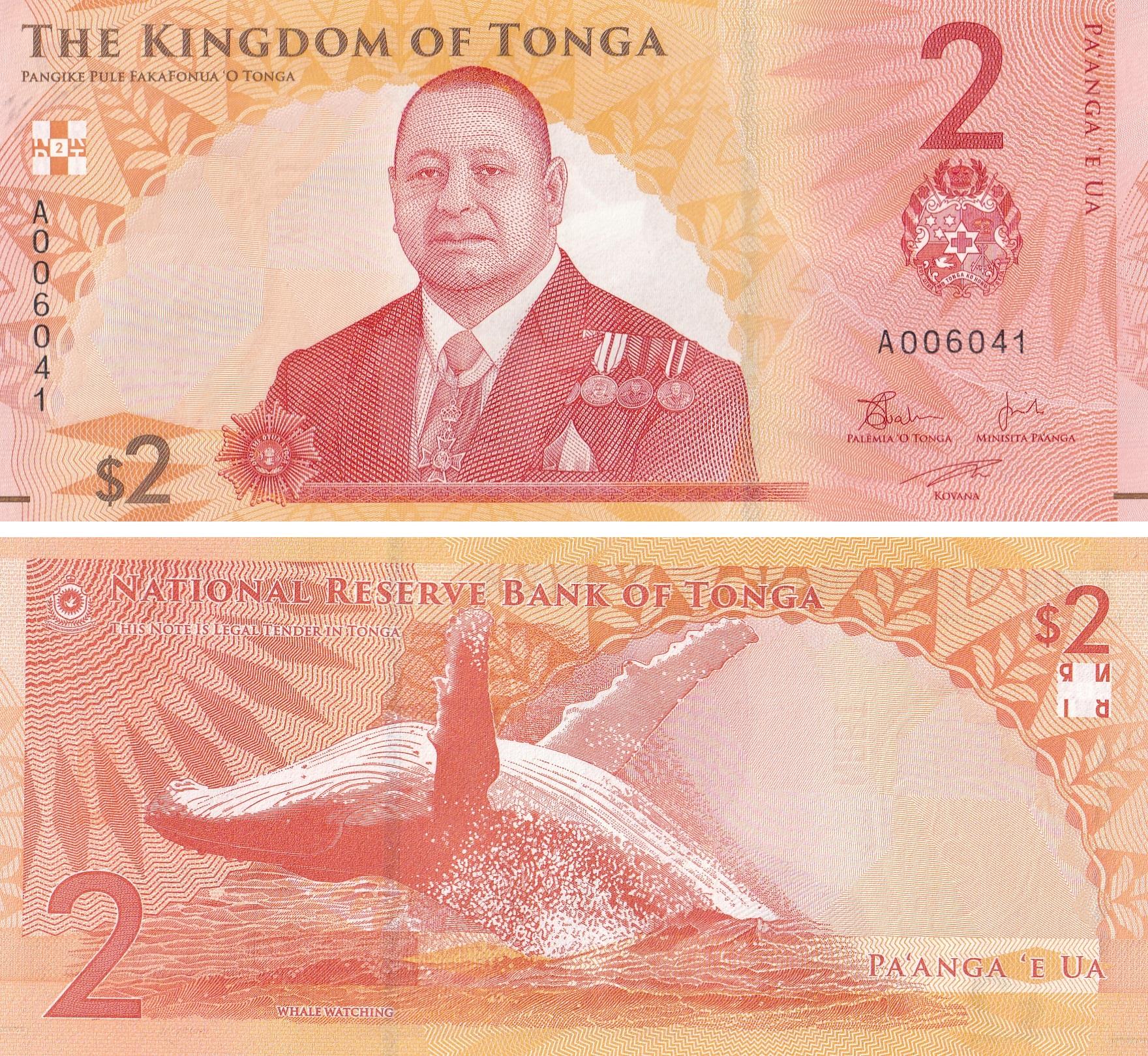 Foreign Paper MoneyTonga, 2 Pa'anga (2023) ÇİL Eski Yabancı Kağıt Para