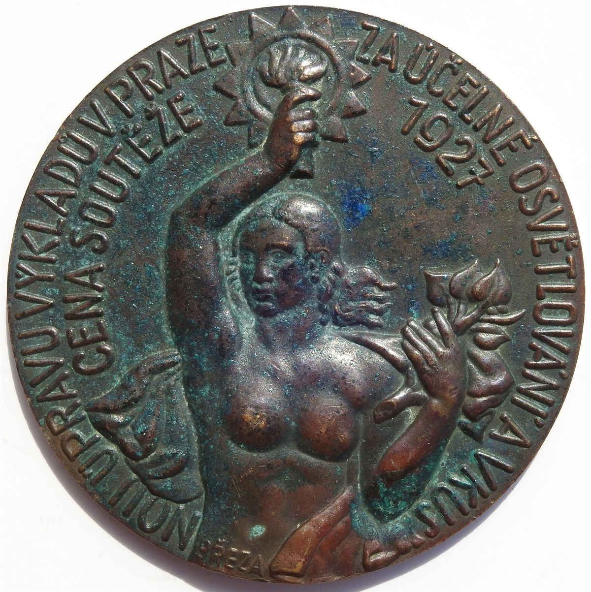 Yabancı MadalyonlarÇekoslovakya, Aydınlanma Ve Bilim Ödülleri Madalyonu, Bronz 1927 Çilaltı/AUNC