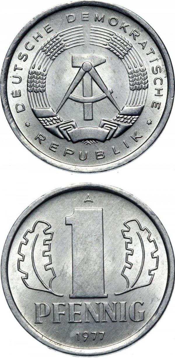 Foreign Coins Doğu Almanya (GDR), 1 Pfennig 1977-90 ÇİL