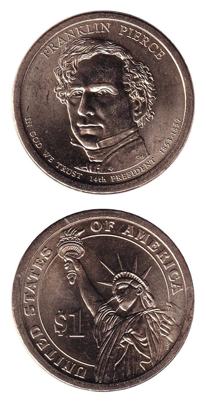 Yabancı Madeni ParalarAmerika Birleşik Devletleri, 1 Dolar (2010) ÇİL - Franklin Pierce