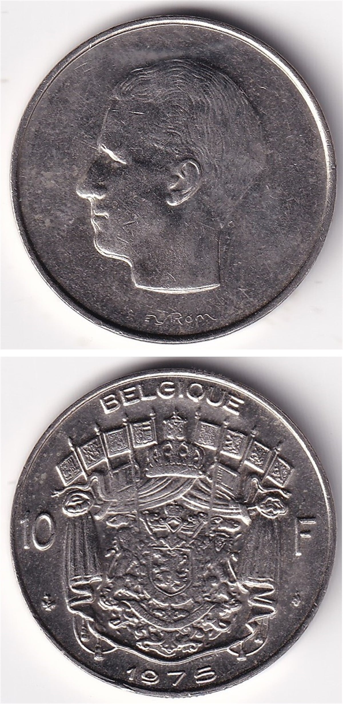 Yabancı Madeni ParalarBelçika, 10 Frank 1975 ÇİL Yabancı Madeni Para
