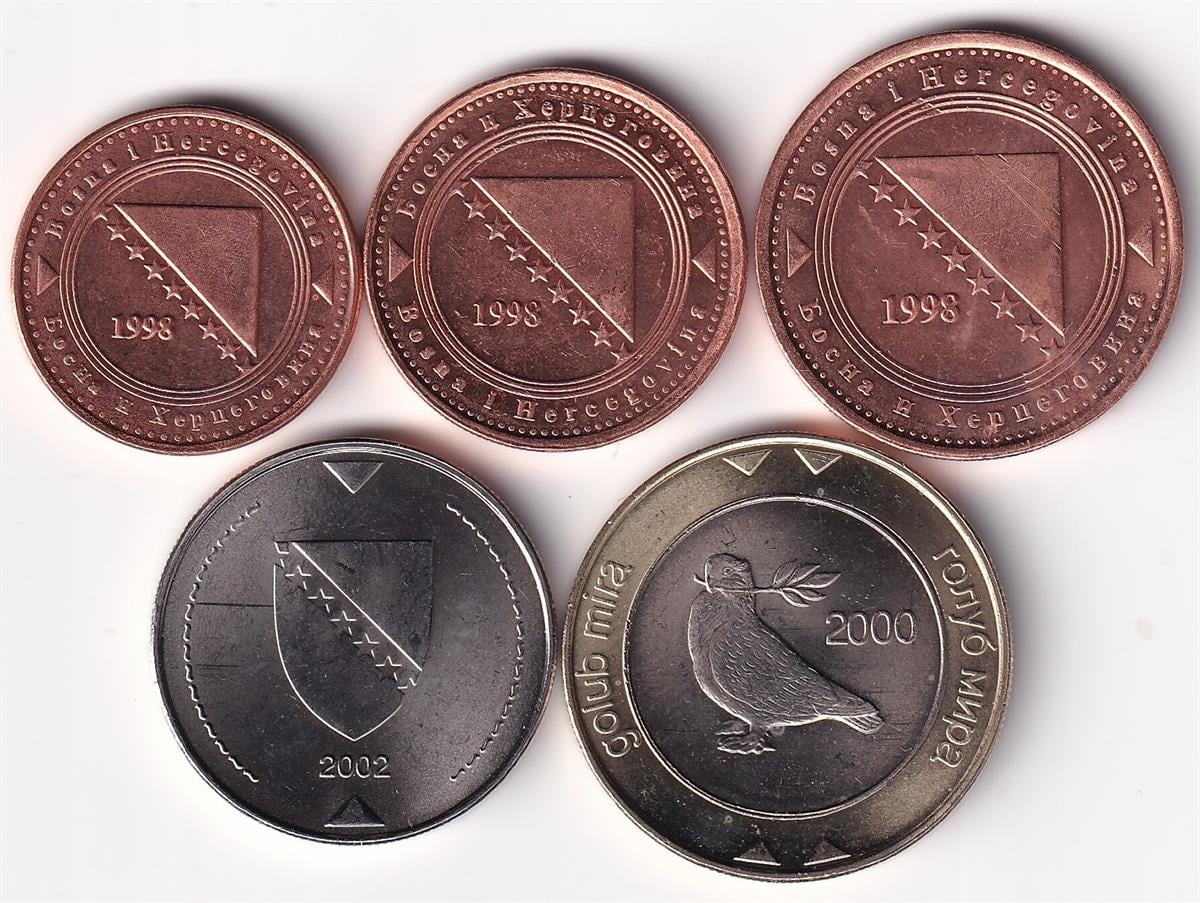 Yabancı Madeni ParalarBosna Hersek ÇİL Yabancı Madeni Eski Para Seti (1998-2002)
