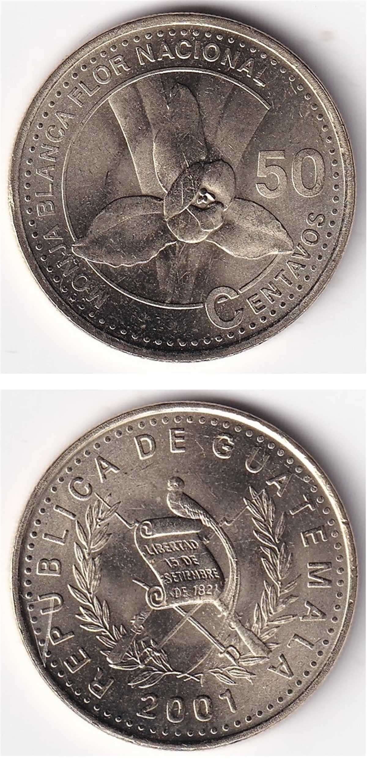 Foreign CoinsGuatemala, 50 Centavos 2001 ÇİL Yabancı Madeni Para