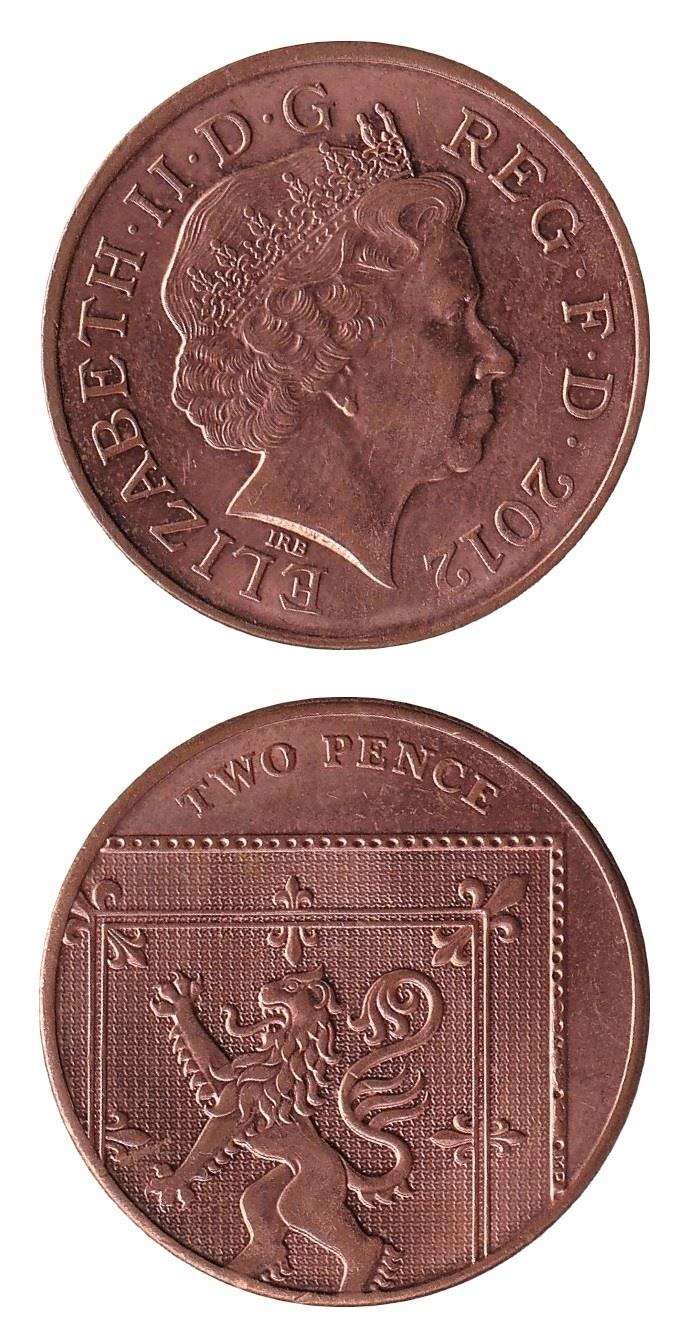 Yabancı Madeni Paralarİngiltere, 2 Pence (2008-2015) ÇİL Eski Yabancı Madeni Para