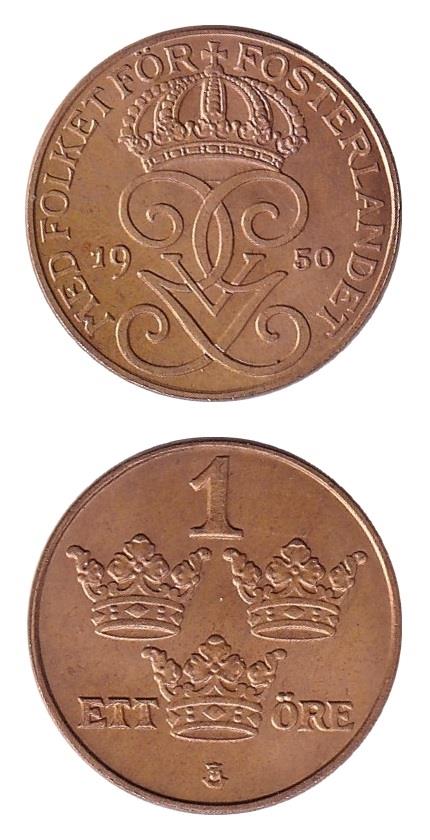 Yabancı Madeni Paralarİsveç 1 Öre (1910-50) ÇİL Eski Yabancı Madeni Para