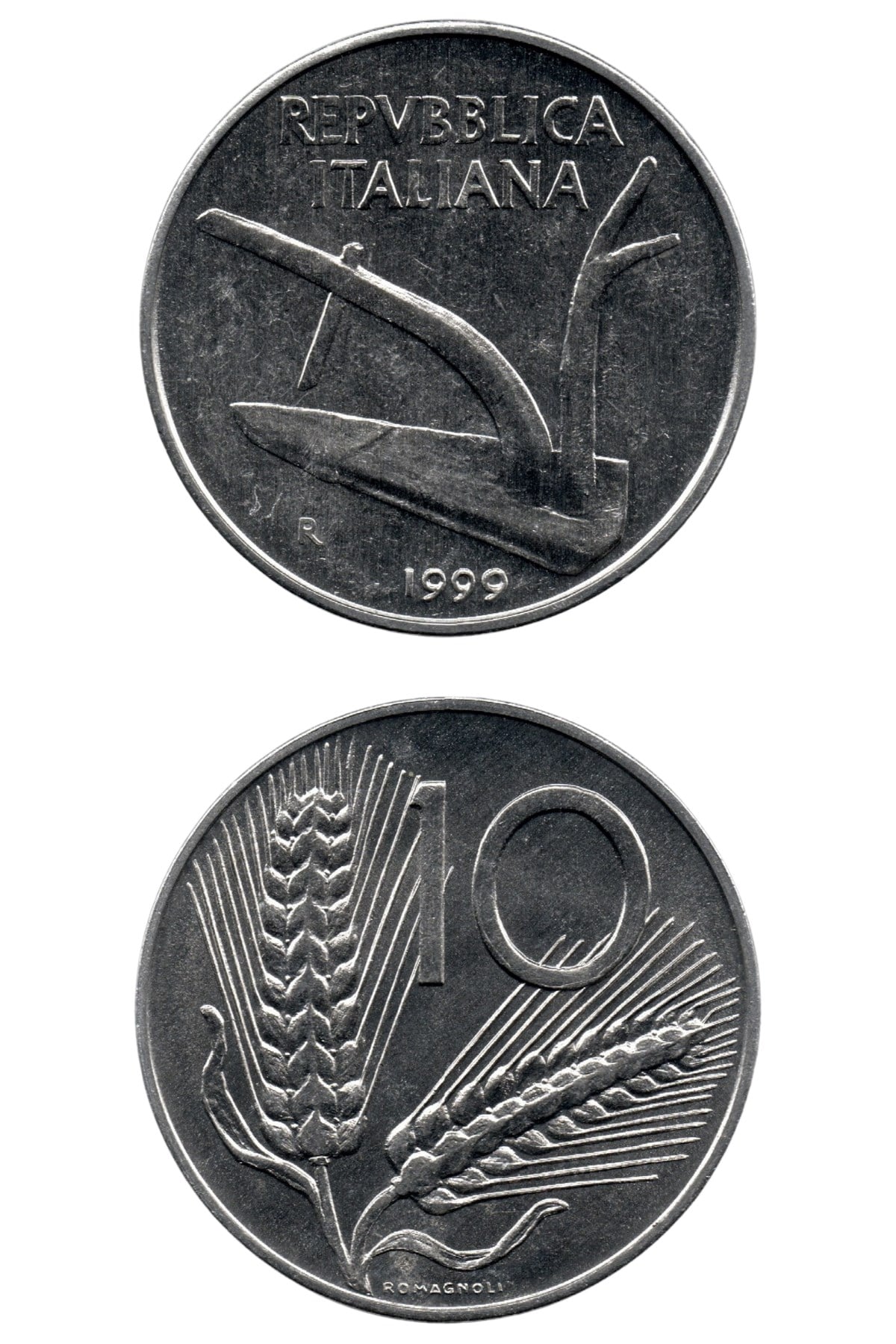 Yabancı Madeni Paralarİtalya, 10 Lire 1999, ÇİL Eski Madeni Para