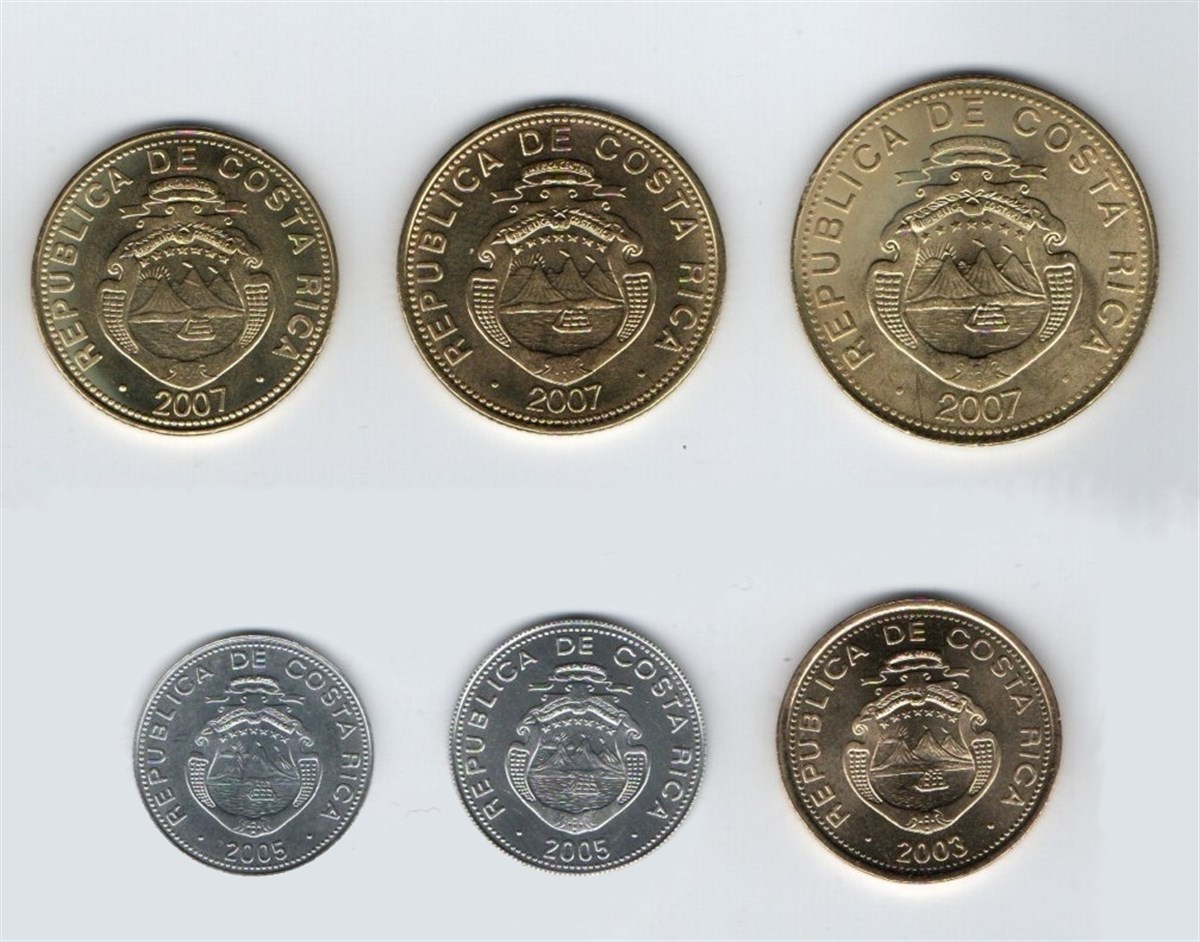 Costa Rica Foreign Coin Old Coin Set (2003-07)
