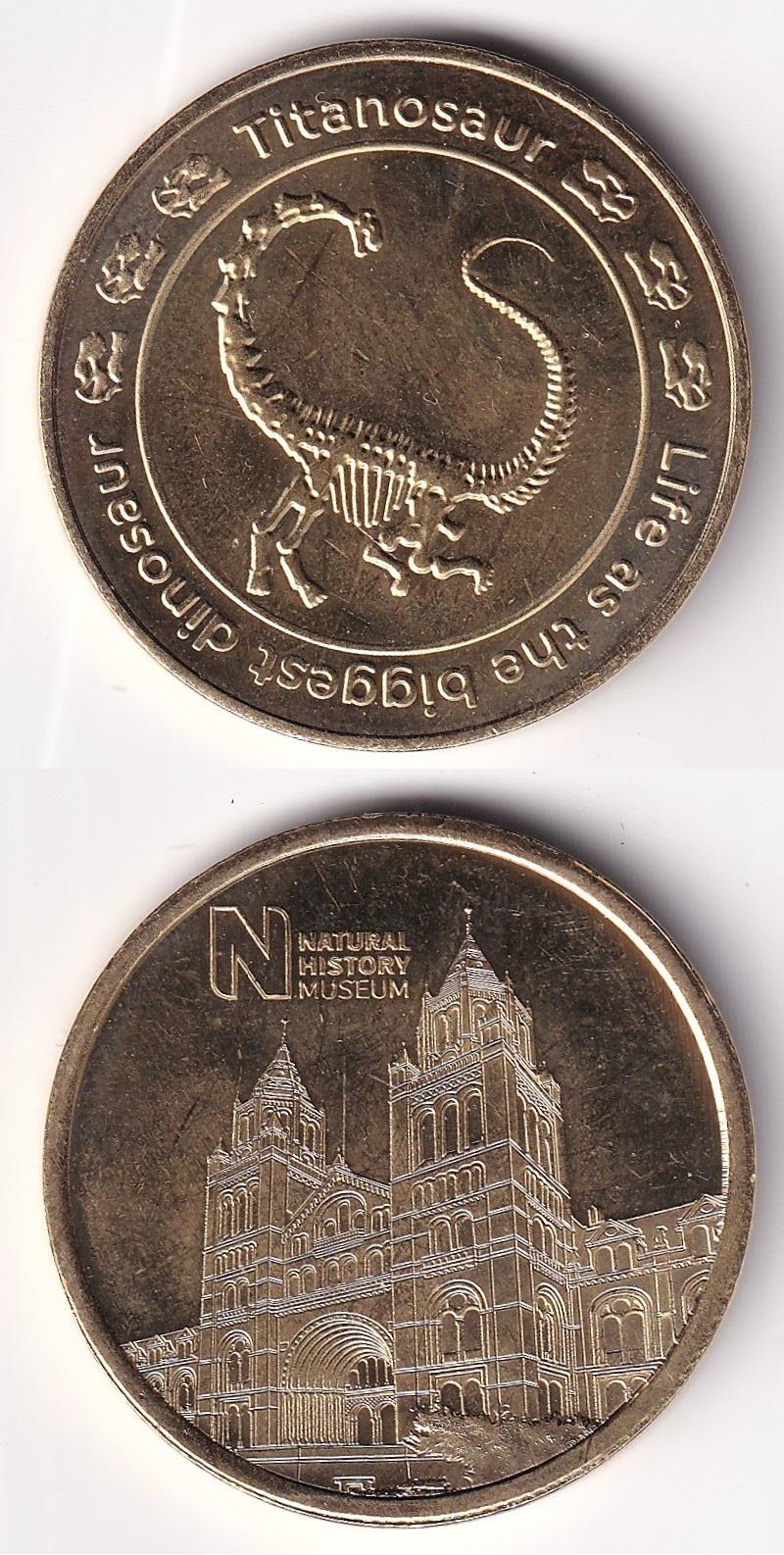 Londra Doğa Tarihi Müzesi – Titanosaur Hatıra Parası (Jeton