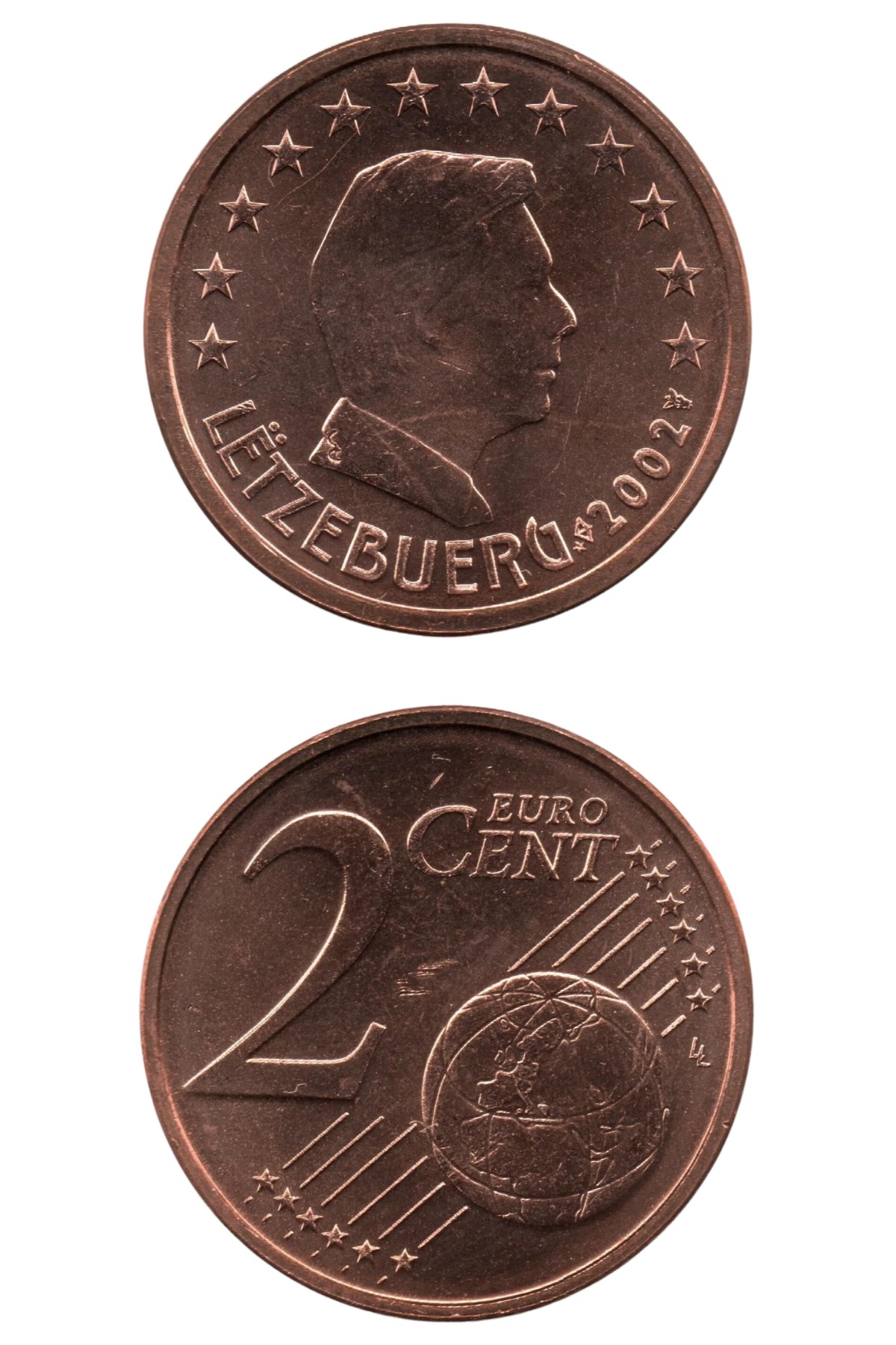 Foreign CoinsLuxembourg, 2 Euro Cent, 2002, UNC