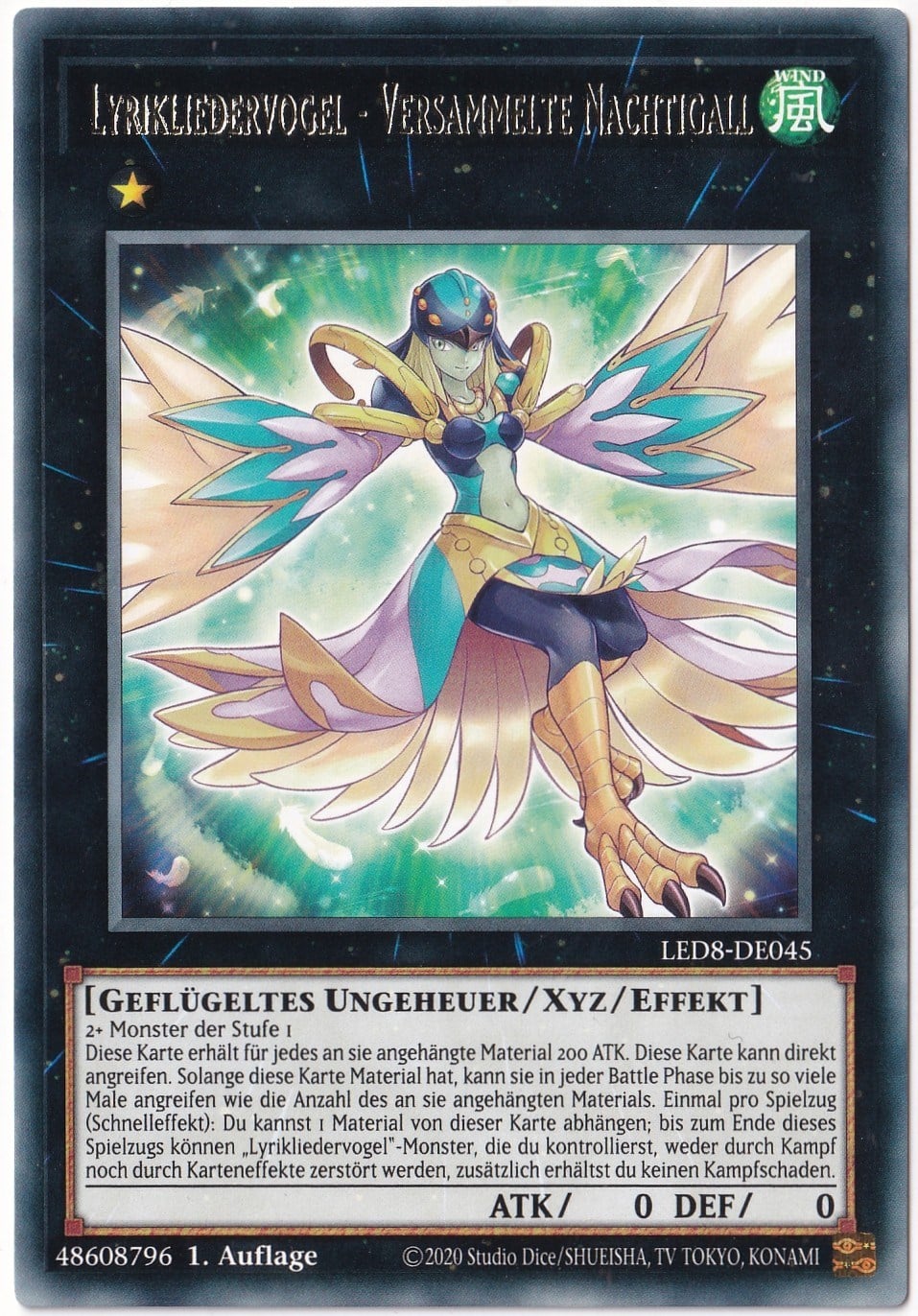 Yu-Gi-Oh!Yu-Gi-Oh! Lyrilusc - Assembled Nightingale (Lyrikliedervogel - Versammelte Nachtigall) - LED8-DE045 Common (Almanca 1. Baskı)