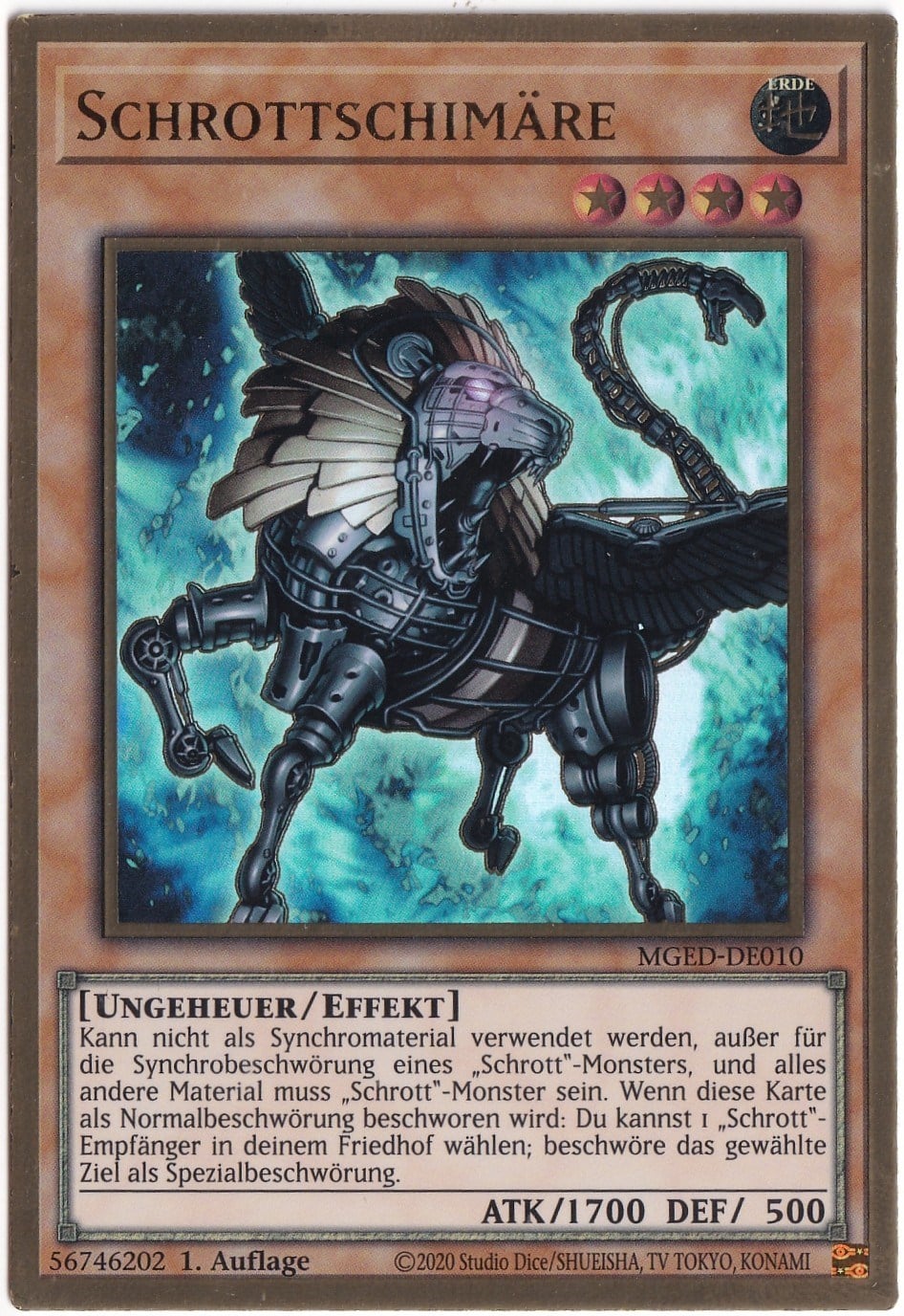 Yu-Gi-Oh!Yu-Gi-Oh! Scrap Chimera (Schrottschimäre) - MGED-DE010 Premium Gold Rare (Almanca 1. Baskı)