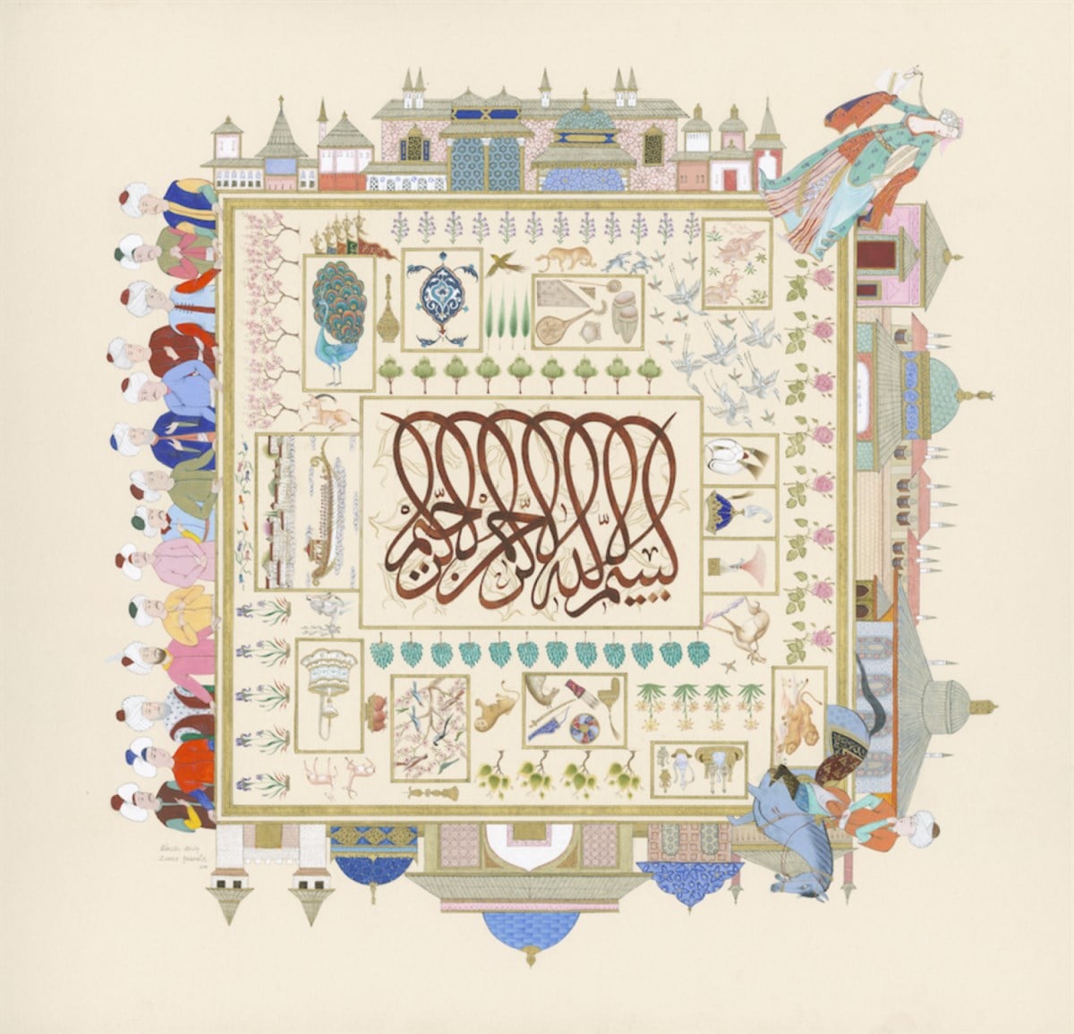 Zehra Akdeniz - Topkapı Sarayı Tablosu 39x41 CM (Özgün Baskı 3/30 Sınırlı İmzalı)