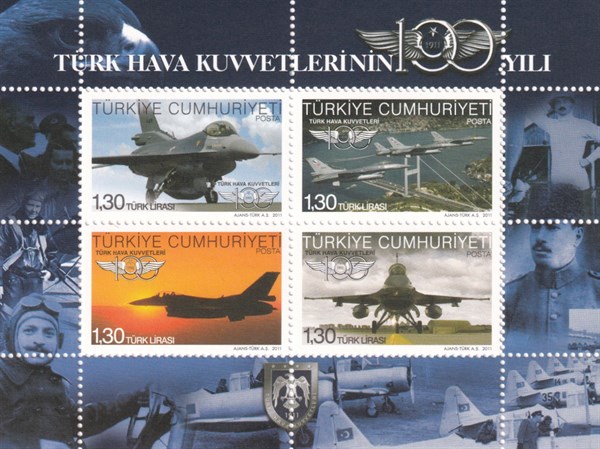 Damgasız Tüm Seri Pul Koleksiyonu2011, Türk Hava Kuvvetlerinin 100. Yılı Dantelli Blok Pul