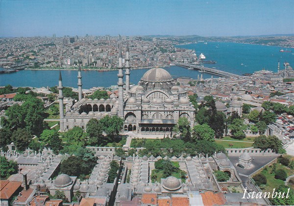 Kartpostalİstanbul Süleymaniye Camii ve Galata Köprüsü Kartpostalı 34/950