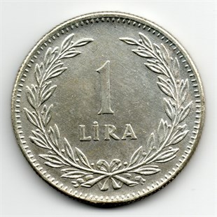1934-1957 Dönemi Madeni Paraları1 Lira (1948) Gümüş (600 Ayar) ÇİL Eski Madeni Para