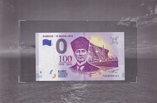 Hatıra Kağıt Paralar0 (Sıfır) Euro Türkiye - Samsun 19 Mayıs 1919 Özel Föylü Hatıra Parası (Souvenir Banknote)