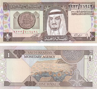 Yabancı Devletlerin Kağıt ParalarıSuudi Arabistan, 1 Riyal, (1984) P#21 ÇİL Eski Yabancı Kağıt Para